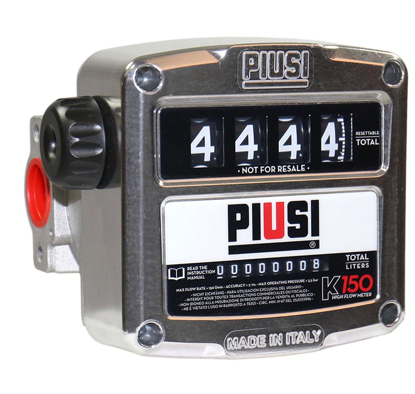 MEDIDOR DE FLUJO PIUSI PARA COMBUSTIBLE 1 ” 4 DIGITOS